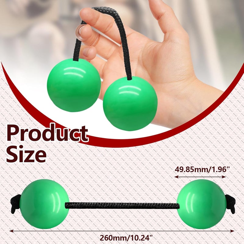 Jersvimc 2 Pair Aslatua Shakers Kashaka Shaker Instrument, African Rhythmic Ball Hand Percussion Musical Green Shaker Balls for Adults - Image 3